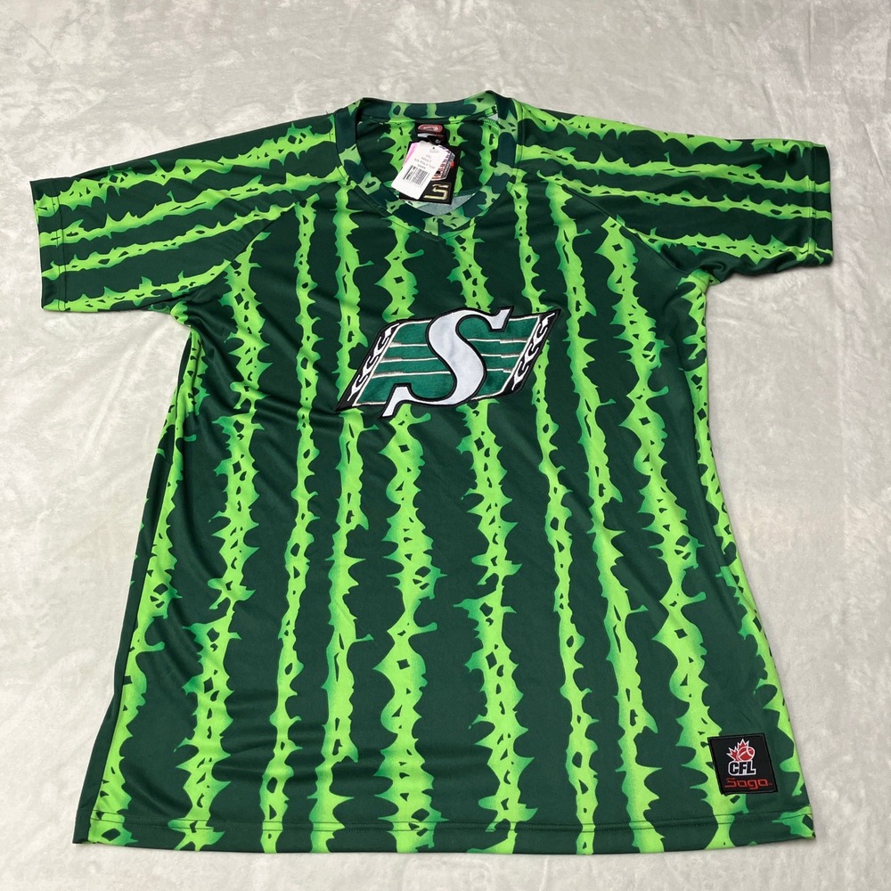 NWT Saskatchewan Roughriders Watermelon Jersey‎ Shirt Football CFL Mens Large